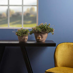 Vaso mezzo viso uomo con labbra in oro alt.10,5 x largh.17 - 015651