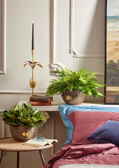 Vaso mezzo viso uomo con labbra in oro alt.14,5 x largh.24 - 015653