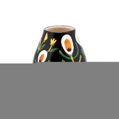 Vaso Spring nero con fiori H20 - 015259