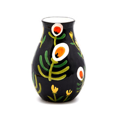 Vaso Spring nero con fiori H27 - 015260