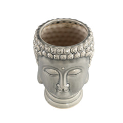 Vaso testa Buddha in ceramica grigia - CONFIG0337