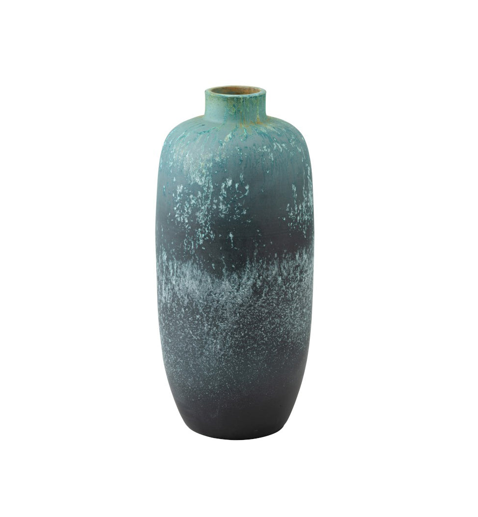Vaso vintage in ceramica azzurro H72 - 98541