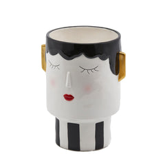 Vaso viso con orecchie colore oro H20 D13 - 015491