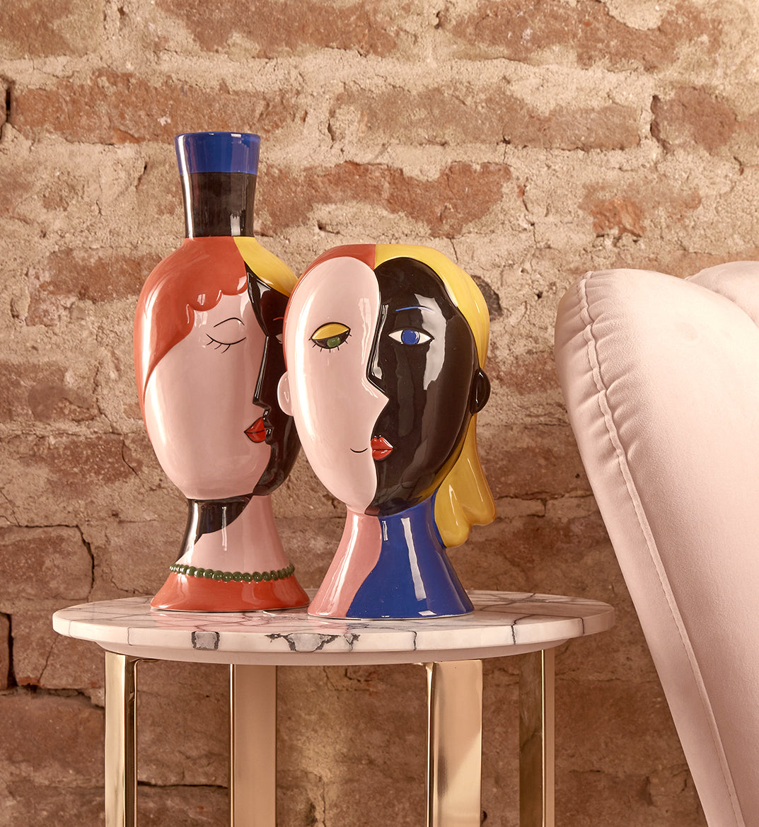 Vaso Faccia Pablo bicolore H26 - 014997