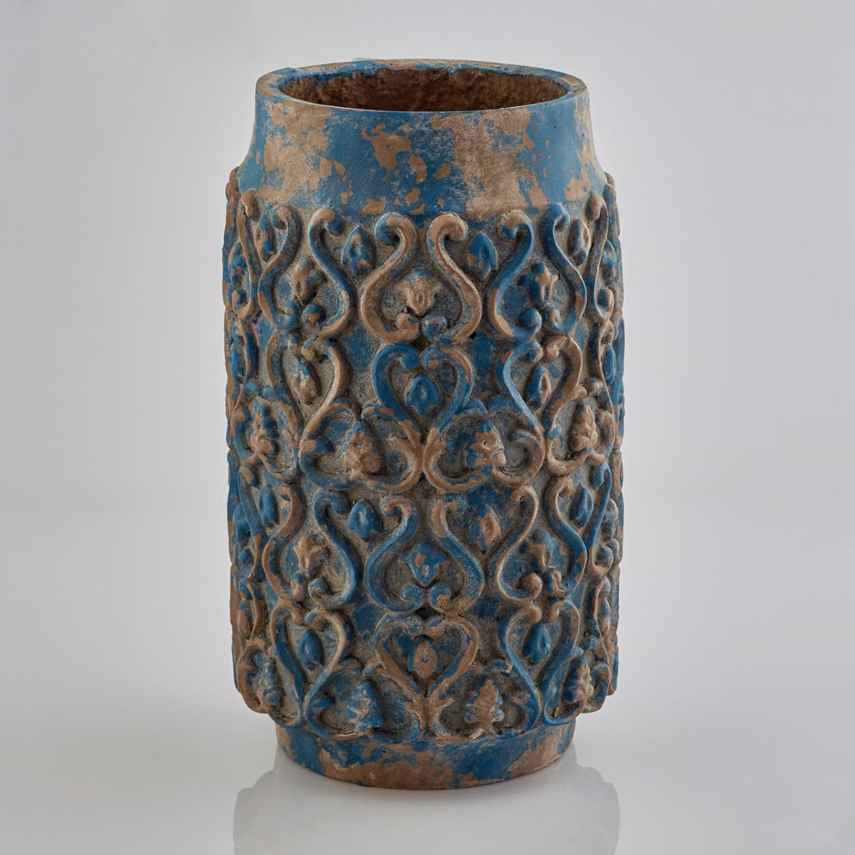 Vaso blu di terracotta Decor H40: vasi design EDG - 016217,81