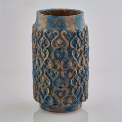 Vaso blu di terracotta Decor H40: vasi design EDG - 016217,81