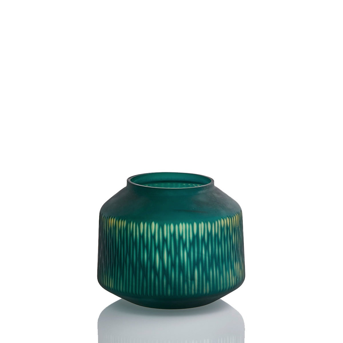 Vaso blu - verde H26: vasi in vetro satinato design EDG - 102991,86