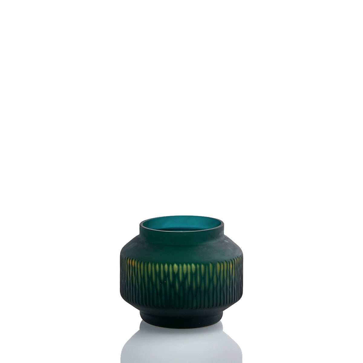 Vaso blu - verde H19: vasi in vetro satinato design EDG - 102993,86