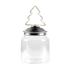 Barattolo di vetro con tappo in alluminio decoro Albero di Natale Led : Barattoli natalizi - 1191265