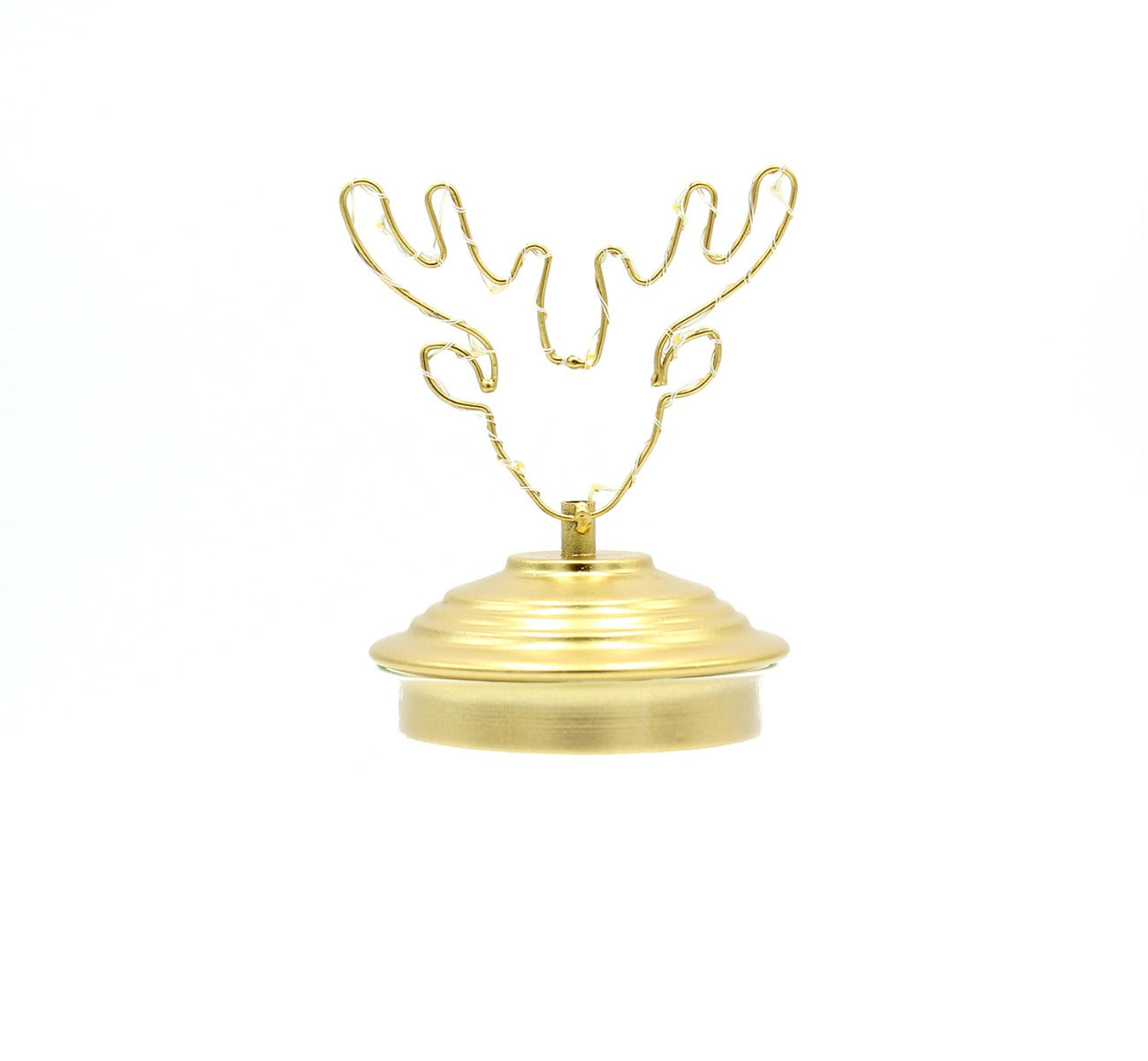 Barattolo di vetro con tappo in alluminio oro decoro Alce Led : Barattoli natalizi - 1202155