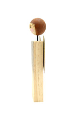 Angelo in Legno con trecce e ali dorate H19 - 1202521