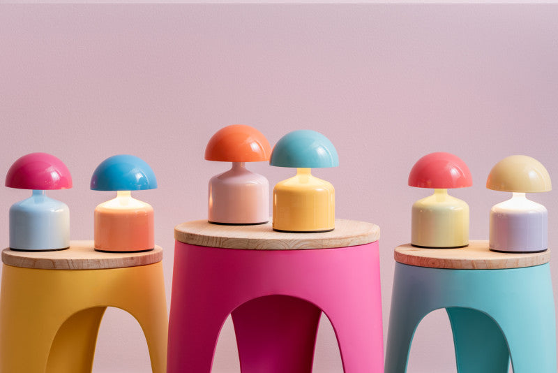 Lampada da Tavolo Funky Impetu Rosa Chiaro e Arancio H15 D10 CM | Lampade Colorate di Design - LM2259LP