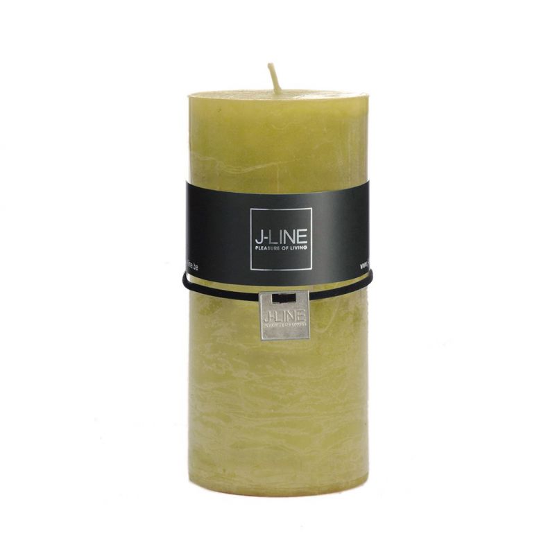 Candela verde mela cilindrica H15: candele di cera colorate J Line - 93406