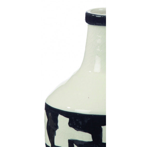 Vaso bianco nero ceramica Madoura: vasi design Pomax - 28798