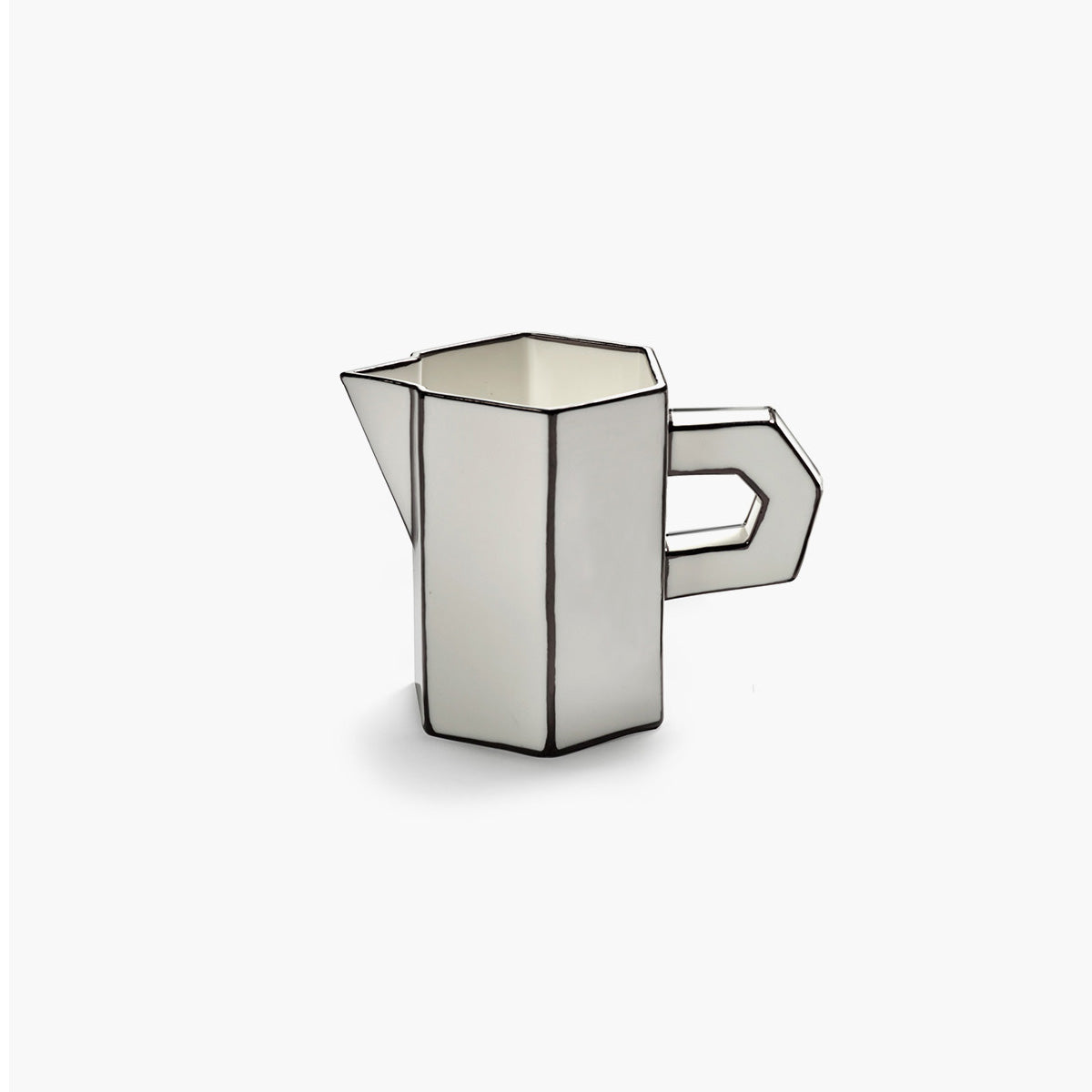 Bricco in Porcellana Biano/Nero - Collezione Carte Blanche - Annebet Philips Per Serax