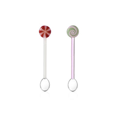 Set 2 Cucchiaini Rosa e Bianco - Collezione Schiaccianoci Ichendorf Milano