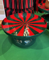 EDG - Enzo De Gasperi Alzata in Metallo Rotondo Bicolore Rosso/Verde H15 D26 Cm