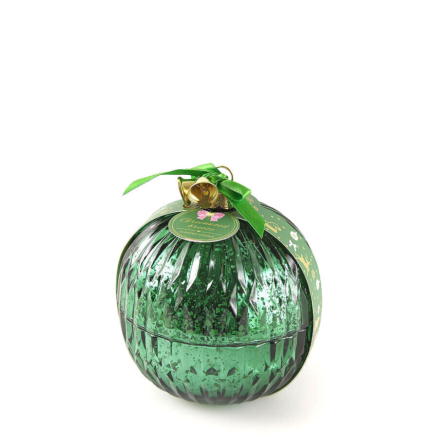 Candela Profumata in Sfera di Vetro Verde D11 EDG – Fragranza GreenWood Breeze