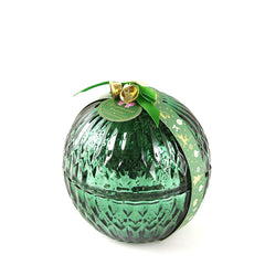 Candela Profumata in Sfera di Vetro Verde D13 EDG – Fragranza GreenWood Breeze