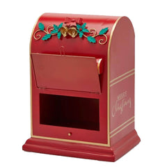 EDG Enzo De Gasperi – Decoro Cassetta della Posta Natalizia in Metallo Rosso H41 cm