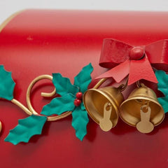 EDG Enzo De Gasperi – Decoro Cassetta della Posta Natalizia in Metallo Rosso H41 cm