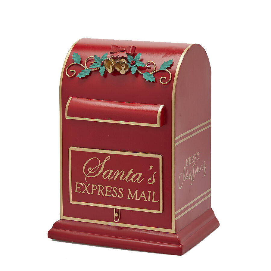 EDG Enzo De Gasperi – Decoro Cassetta della Posta Natalizia in Metallo Rosso H41 cm