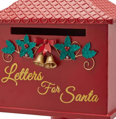 EDG Enzo De Gasperi – Decoro Cassetta della Posta Natalizia in Metallo Rosso H94 cm