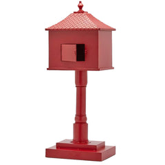 EDG Enzo De Gasperi – Decoro Cassetta della Posta Natalizia in Metallo Rosso H94 cm