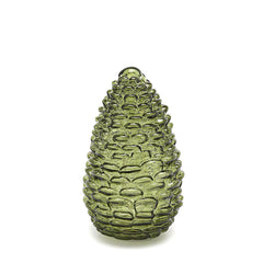Decoro Pigna LED in Vetro Verde H22 D13,5 - EDG Enzo De Gasperi
