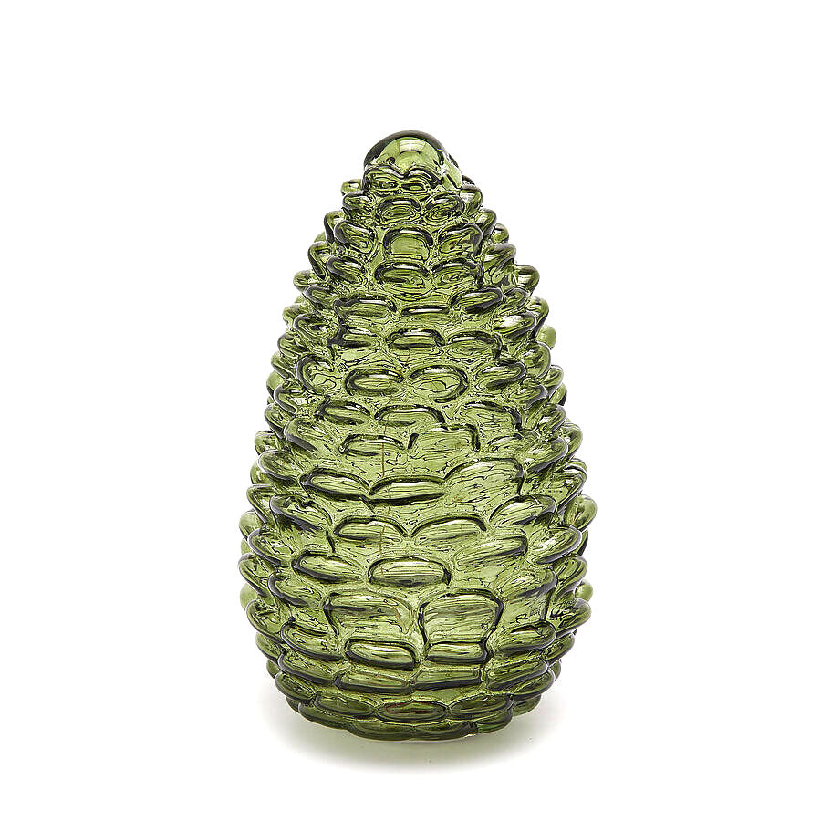 Decoro Pigna LED in Vetro Verde H25 D15 - EDG Enzo De Gasperi