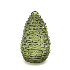Decoro Pigna LED in Vetro Verde H25 D15 - EDG Enzo De Gasperi