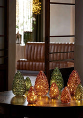 Decoro Pigna LED in Vetro Ambra H22 D13,5 - EDG Enzo De Gasperi