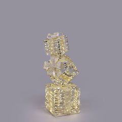 EDG - Enzo De Gasperi Decoro Pacco Regalo Stripes Oro con 350 Microled – H76 cm