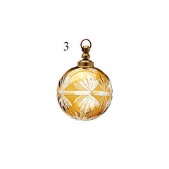 Addobbo Palla Cometa in Vetro Ambra Ø7,5 cm Mod.3 - EDG - Enzo De Gasperi