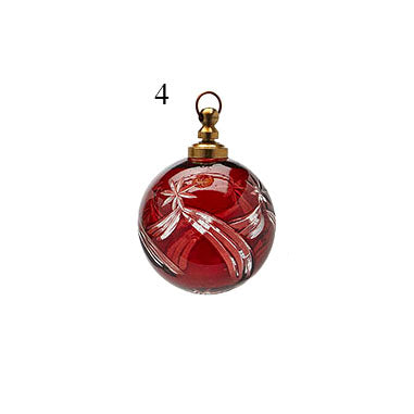 Addobbo Palla Cometa in Vetro Rosso Ø7,5 cm Mod.4- EDG - Enzo De Gasperi