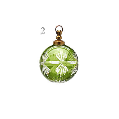 Addobbo Palla Cometa in Vetro Verde Ø7,5 cm Mod.2 - EDG - Enzo De Gasperi