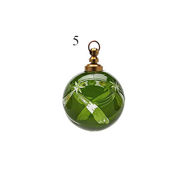 Addobbo Palla Cometa in Vetro Verde Ø7,5 cm Mod.5 - EDG - Enzo De Gasperi