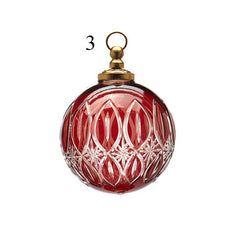 Addobbo Pallina in Vetro Rosso con Intagli Ø10 cm Mod.3 - EDG - Enzo De Gasperi