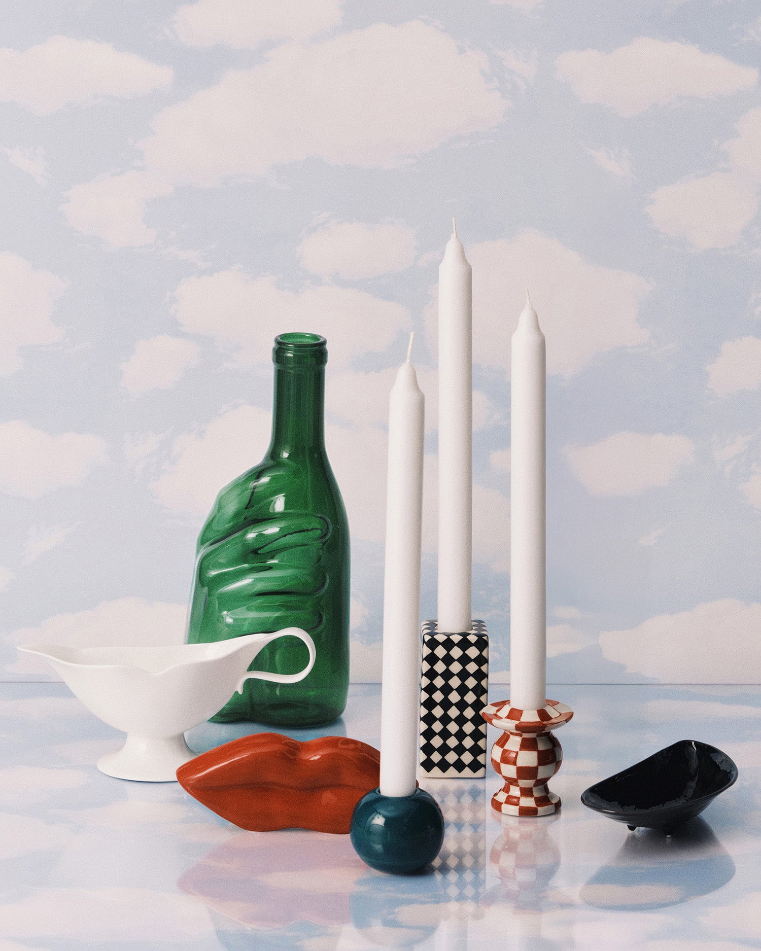 Set 3 Portacandele in ceramica dipinti a mano – Collezione Les Objets Mouleversants – Wouters & Hendrix Per Serax