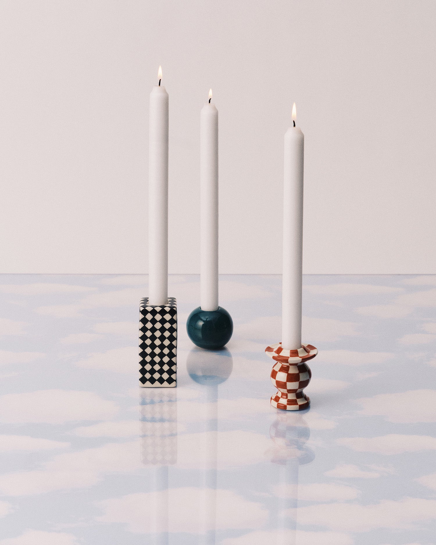 Set 3 Portacandele in ceramica dipinti a mano – Collezione Les Objets Mouleversants – Wouters & Hendrix Per Serax