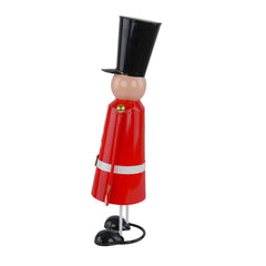 Soldatino schiaccianoci Natalizio in Metallo Rosso H39 Cm – Decorazione Elegante e Moderna