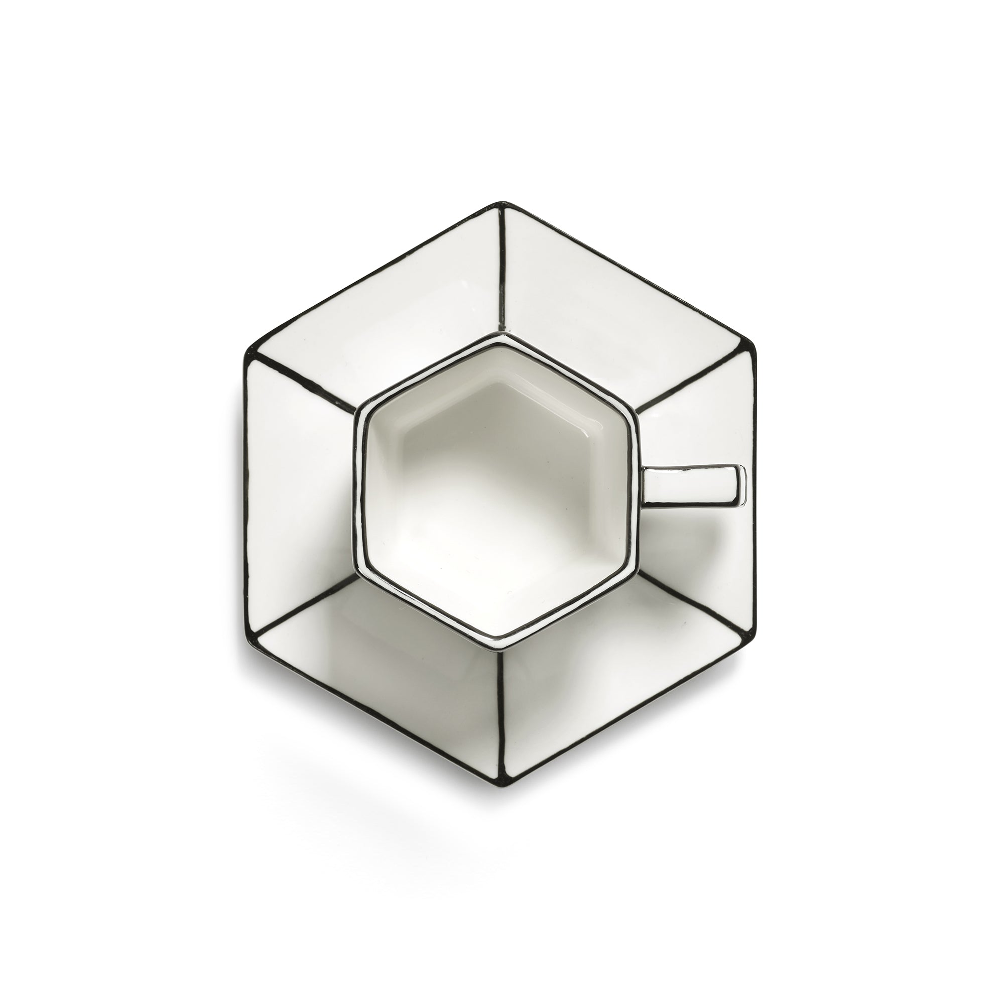 Tazzina da Caffè Espresso con Piattino in Porcellana Bianco/Nero – Collezione Carte Blanche – Annebet Philips Per Serax
