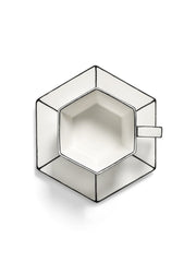 Tazza da Cappuccino con Piattino in Porcellana Bianco/Nero – Collezione Carte Blanche – Annebet Philips Per Serax