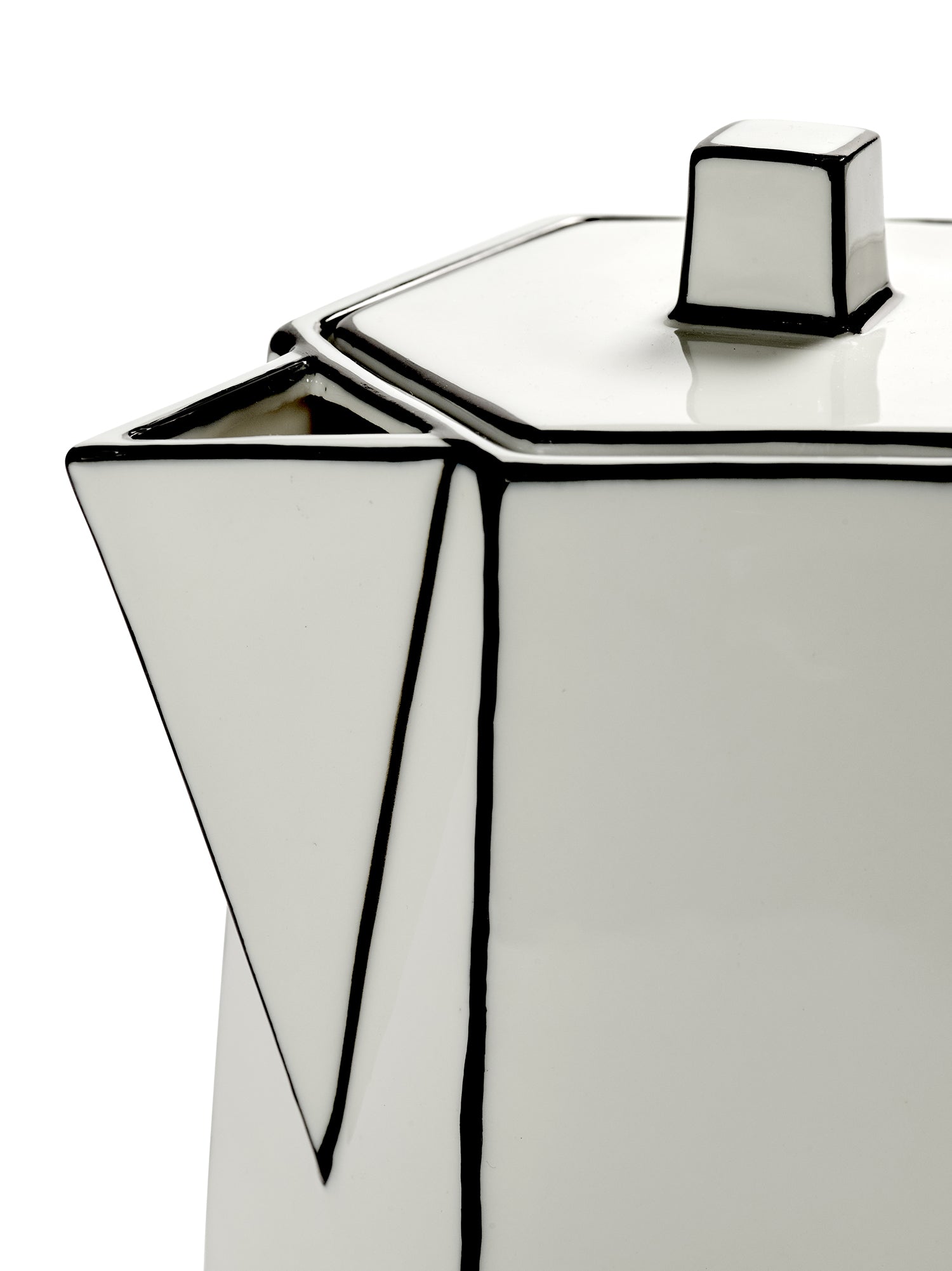 Teiera in Porcellana Bianco/Nero – Collezione Carte Blanche – Annebet Philips Per Serax