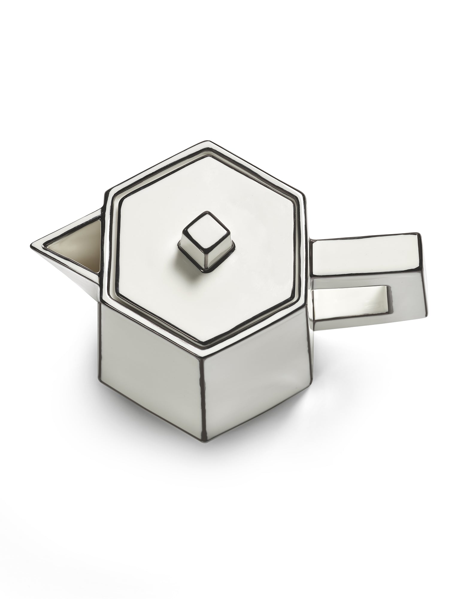 Teiera in Porcellana Bianco/Nero – Collezione Carte Blanche – Annebet Philips Per Serax