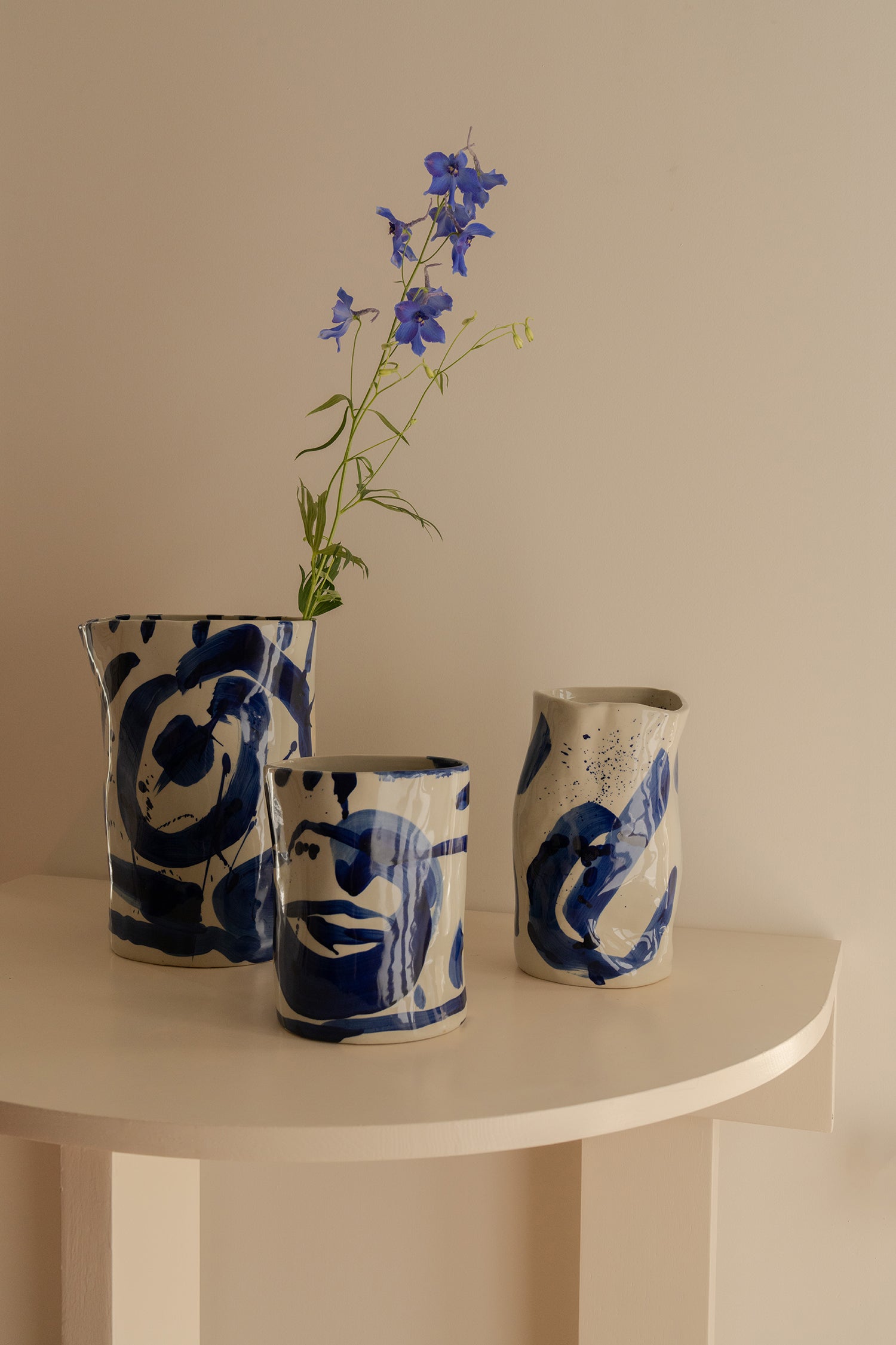 Vaso Blu Sophia H23 Cm - Design Marie Michielssen per Serax