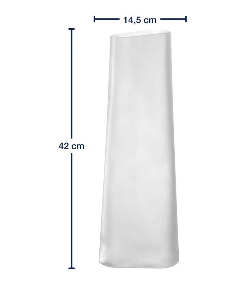 Vaso Turno Bianco in Vetro Satinato H42 Cm - Eleganza Moderna per Interni