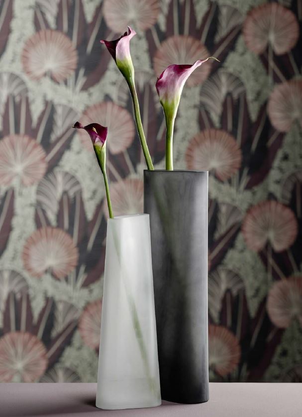 Vaso Turno Grigio in Vetro Satinato H34 Cm - Eleganza Moderna per Interni