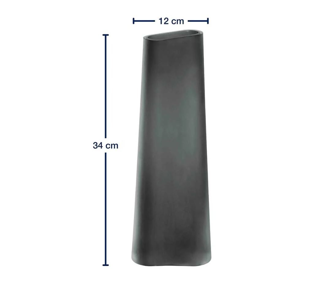 Vaso Turno Grigio in Vetro Satinato H34 Cm - Eleganza Moderna per Interni