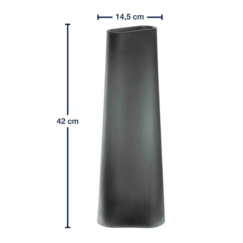 Vaso Turno Grigio in Vetro Satinato H42 Cm - Eleganza Moderna per Interni